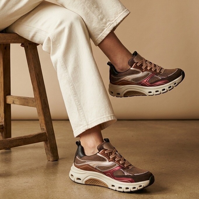 Gabor Gabor Rollingsoft Sneakers rood Metallic Suède