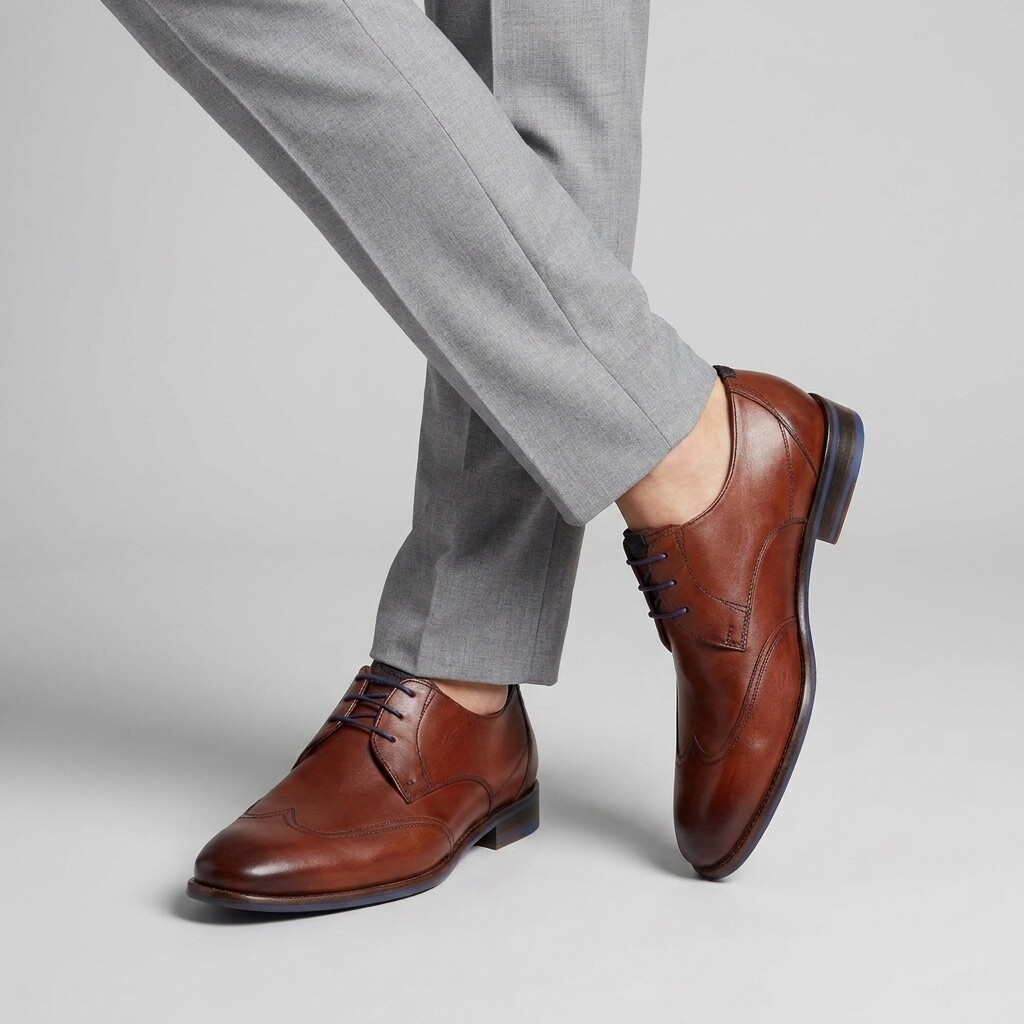 Floris van Bommel Floris van Bommel Veterschoenen cognac Leer 310305