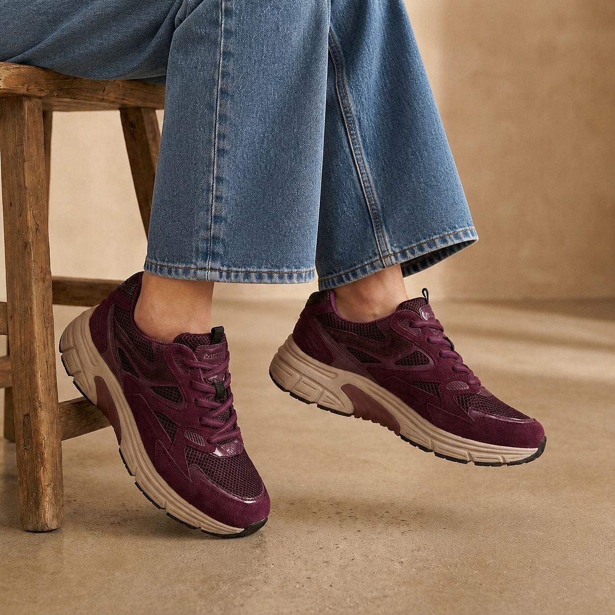 Gabor Gabor Rollingsoft Sneakers Bordeauxrood Suède