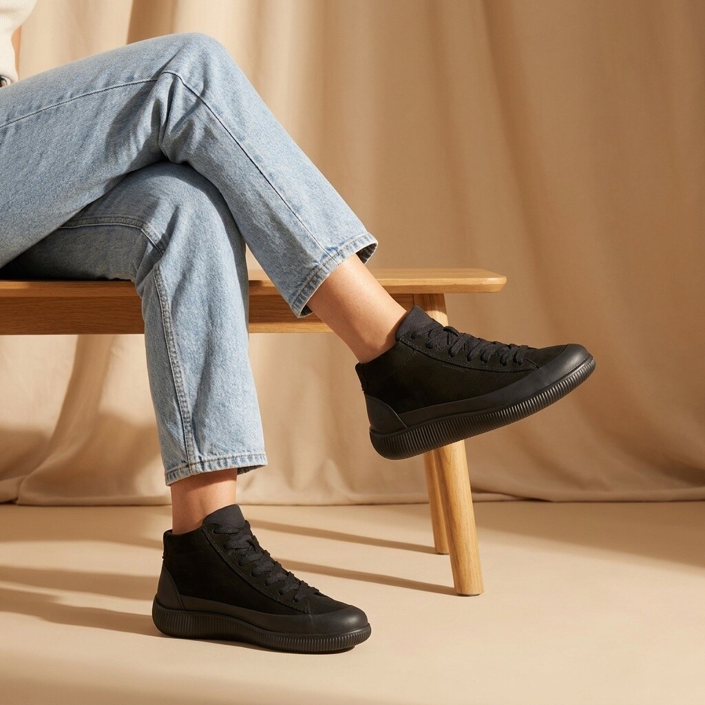 Ecco Ecco Soft Zero W Veterbooties zwart Nubuck