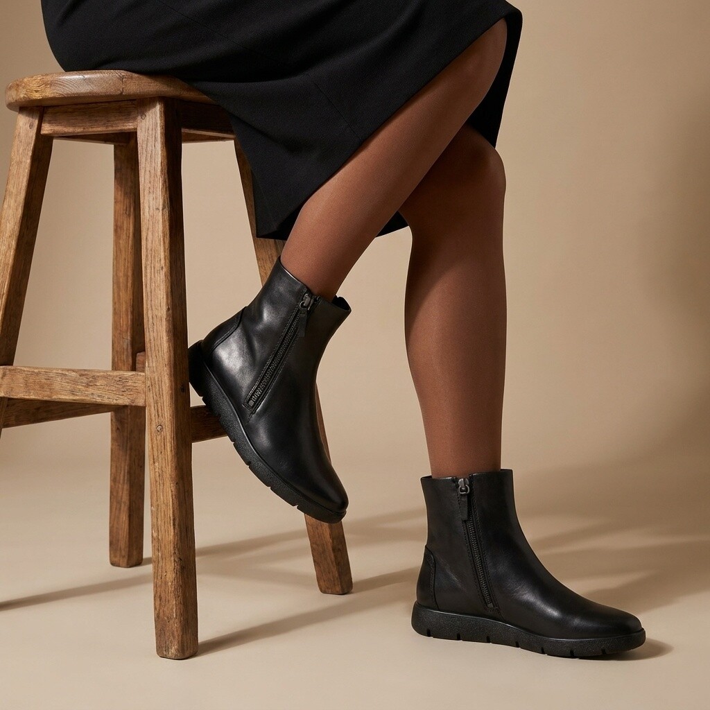 Ecco Ecco bella 2 W zip enkellaarsjes zwart
