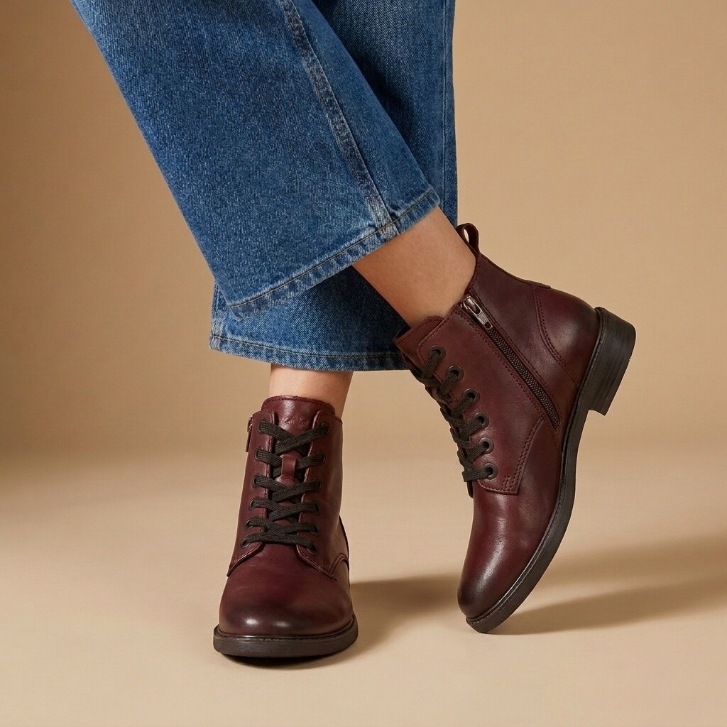 Marco Tozzi Marco Tozzi Veterboots bordeaux Synthetisch