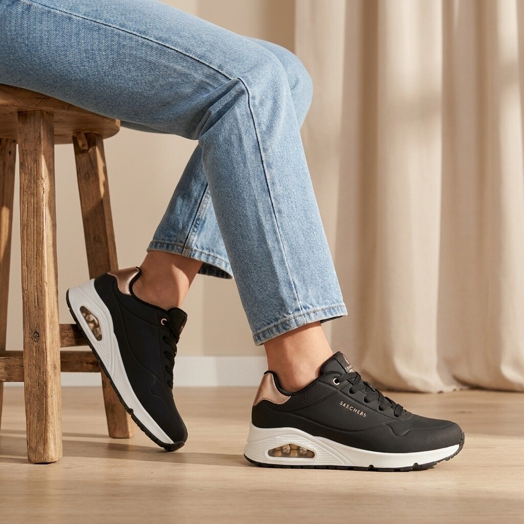 Skechers Skechers Uno Metallic Sneakers zwart Synthetisch