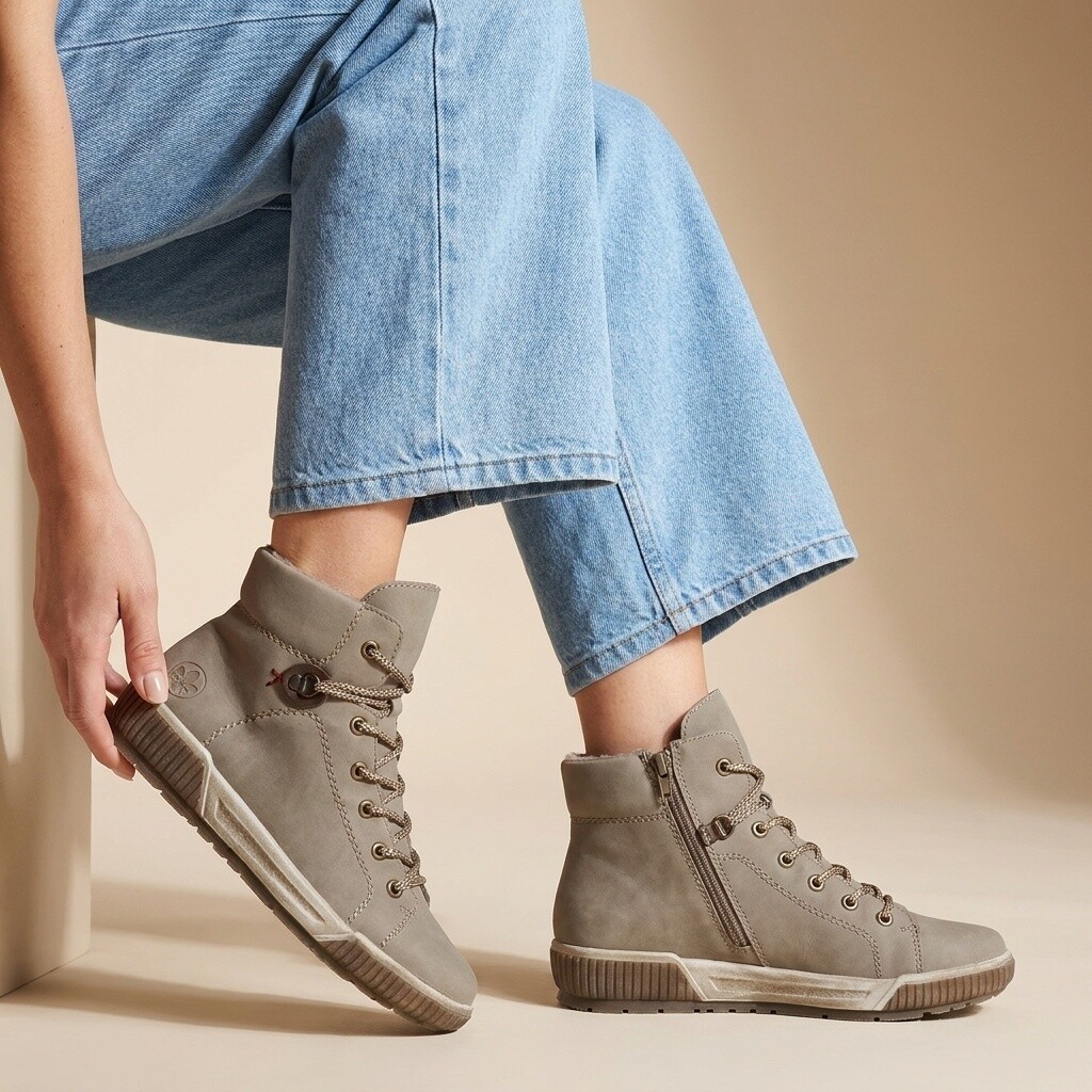 Rieker Rieker Veterboots beige Nubuck