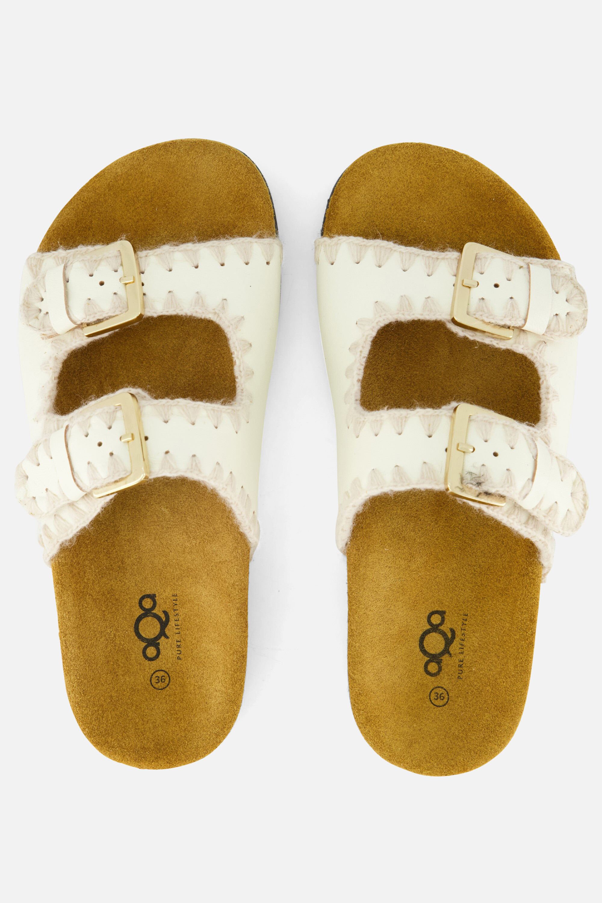 Aqa Slippers beige Textiel, foto 3