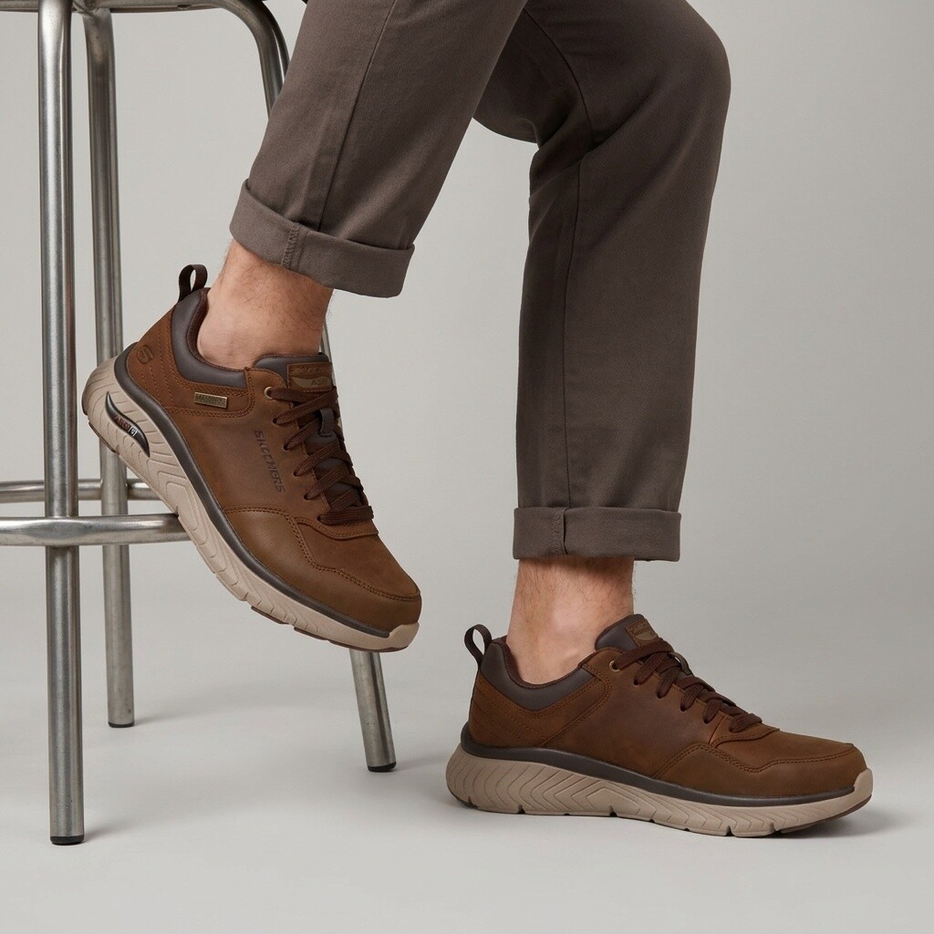 Skechers Skechers Arch Fit Crosser Sneakers bruin Leer