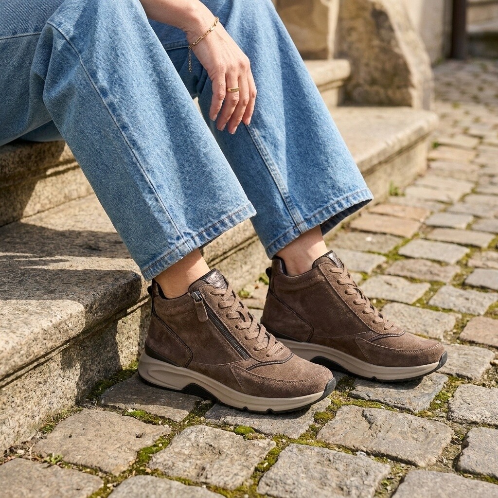 Gabor Gabor Rollingsoft Veterboots taupe Suede