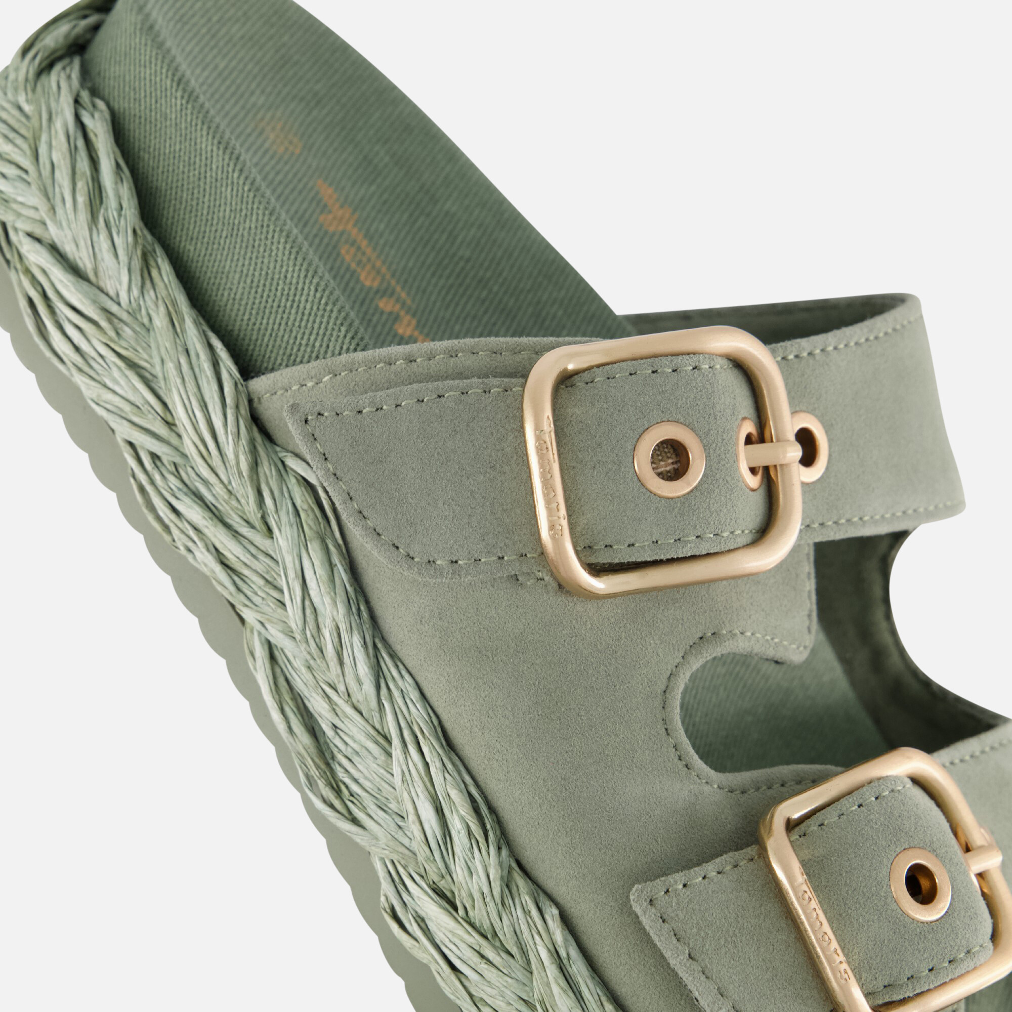 Tamaris Slippers groen Leer, foto 5