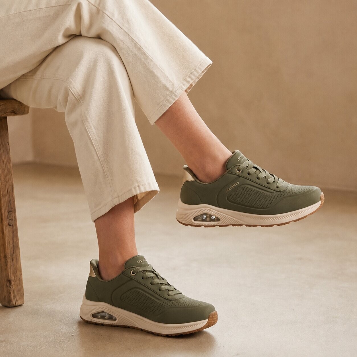 Skechers Skechers Slip-ins Arch Fit Uno groen Synthetisch