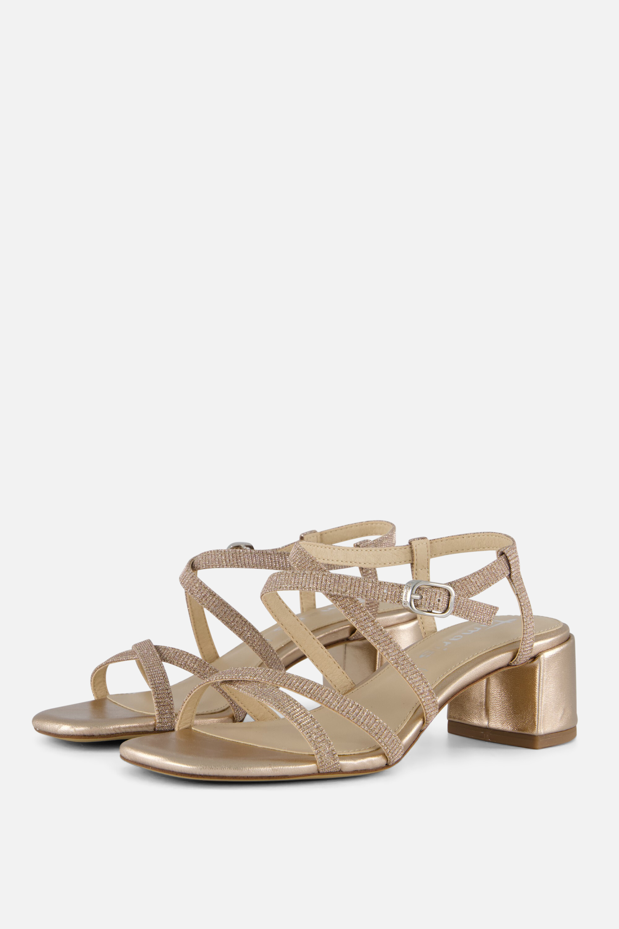 Tamaris Sandalen met hak goud Textiel, foto 2