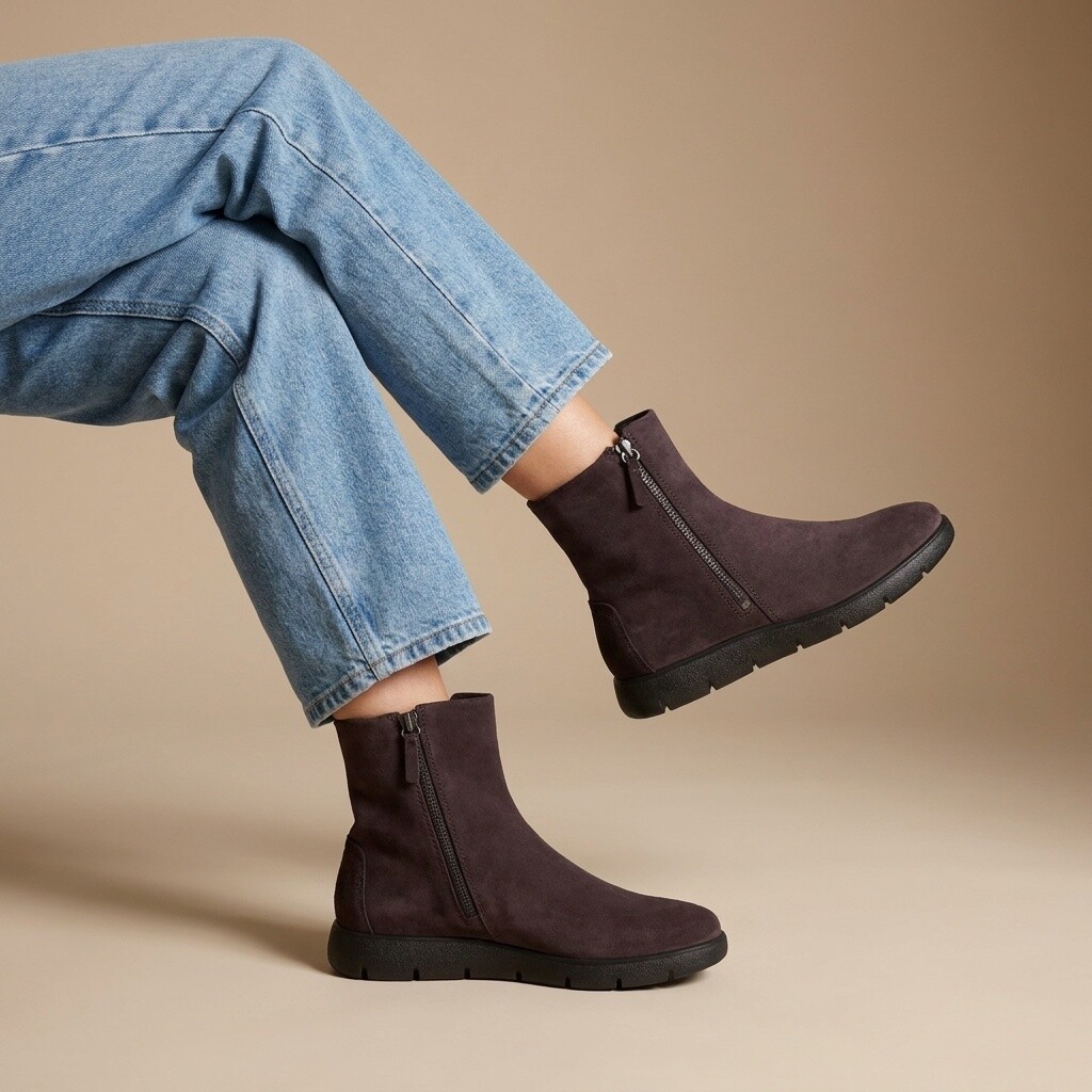 Ecco Ecco Bella 2 W Zip Enkellaarsjes bruin Suede