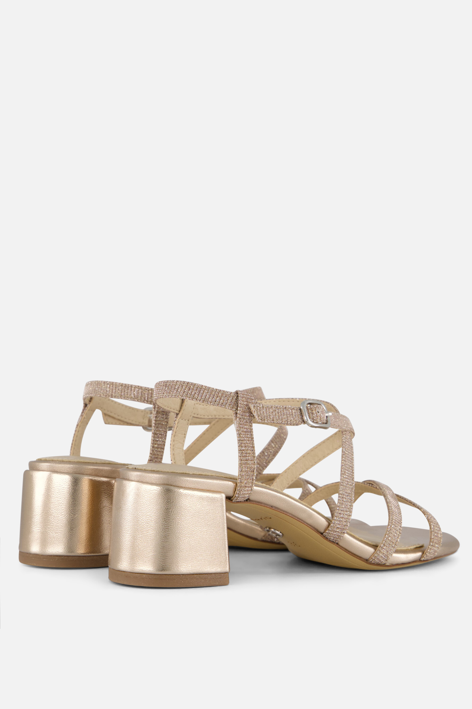 Tamaris Sandalen met hak goud Textiel, foto 3