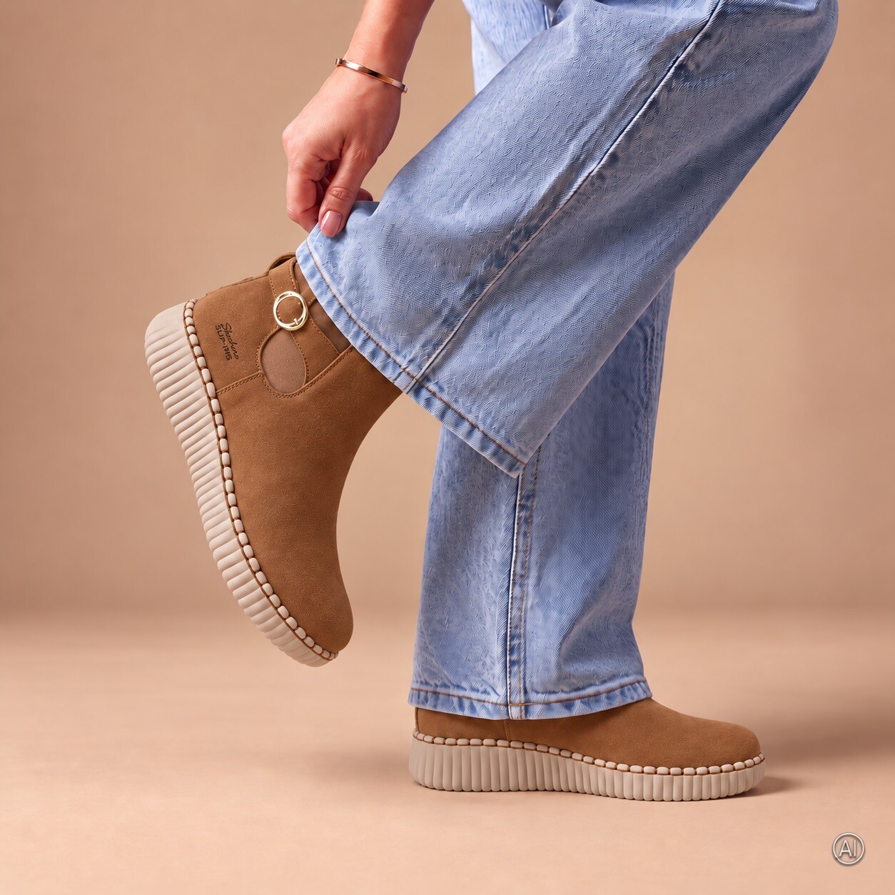 Skechers Skechers Slip-Ins Wilshire Enkellaarsjes cognac