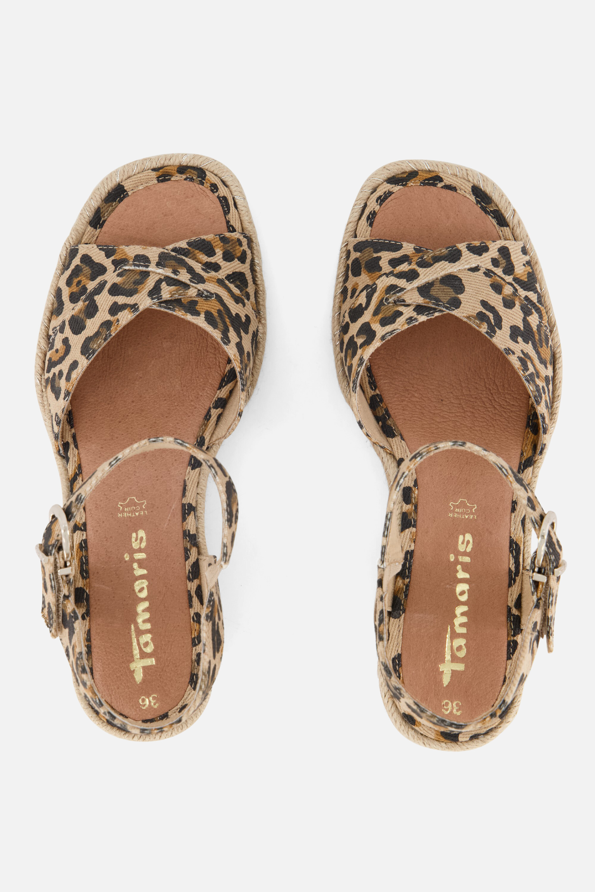 Tamaris Leopard sandaal met touwzool, foto 4