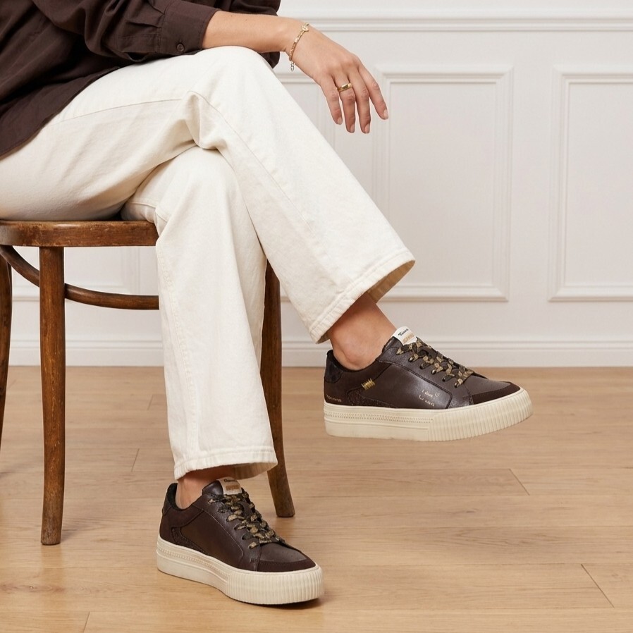 Tamaris Tamaris Sneakers bruin Imitatieleer