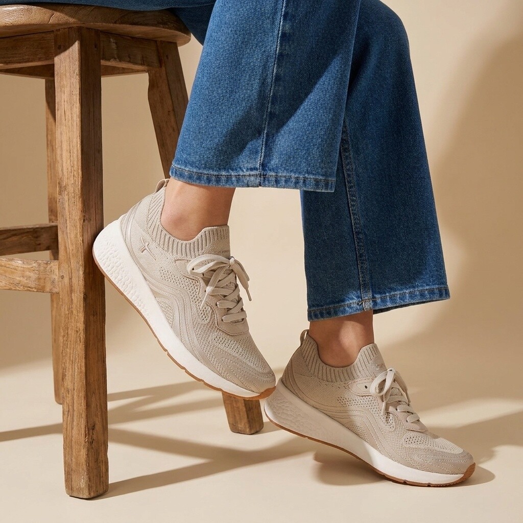 Tamaris Tamaris Light Weight Sneakers beige Textiel