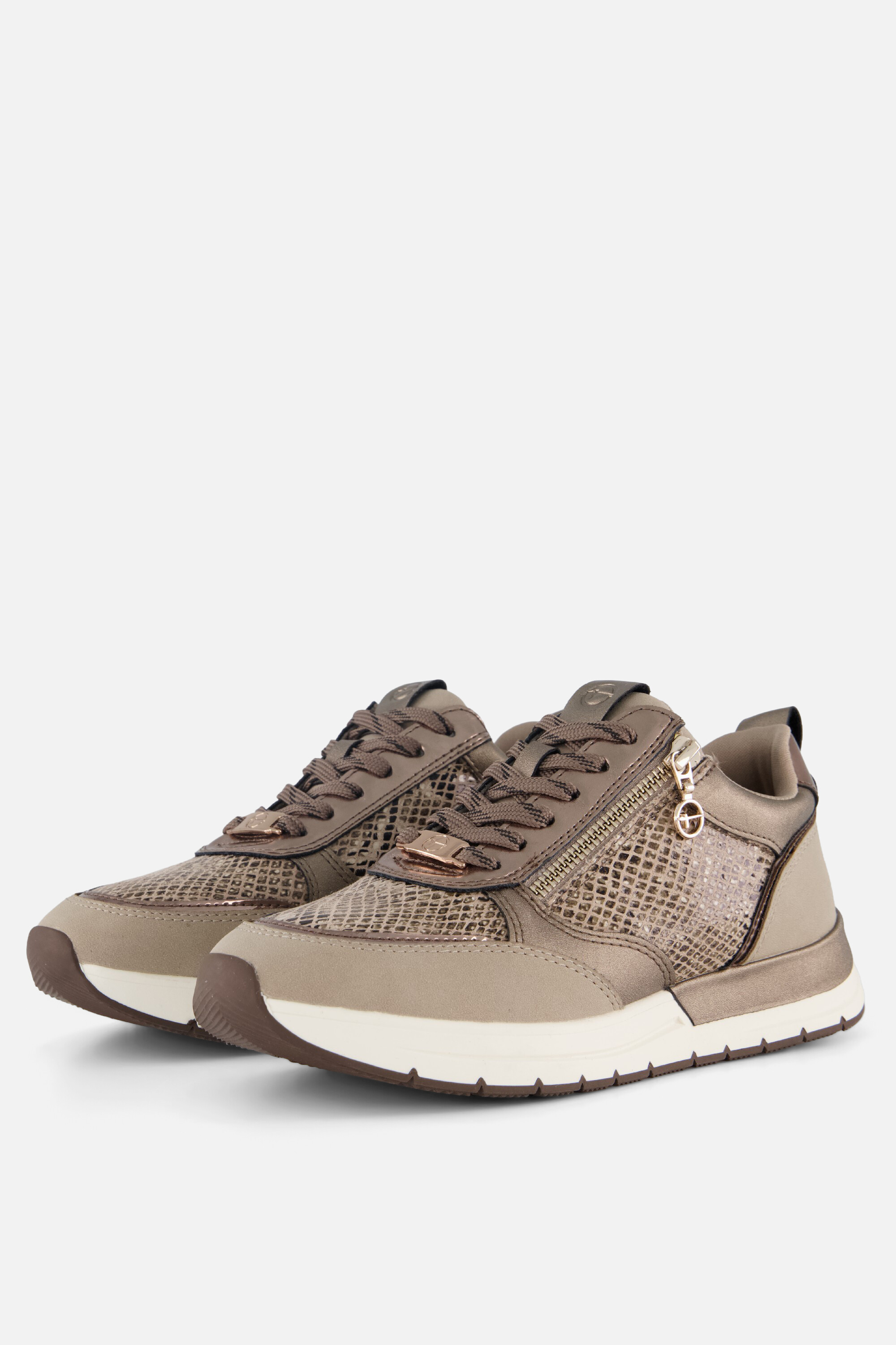 Tamaris Snake veterschoenen taupe, foto 3