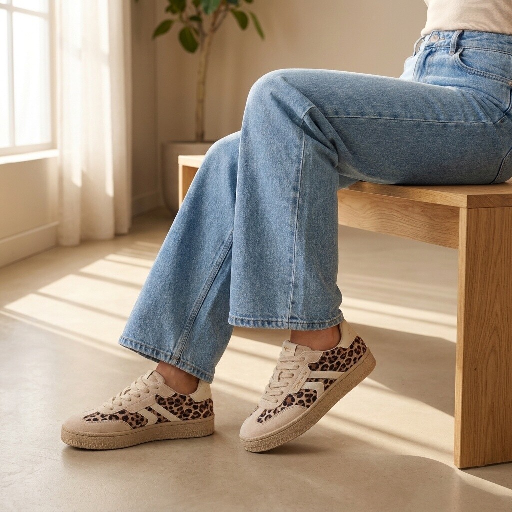 Tamaris Tamaris Leopard Sneakers beige Leer