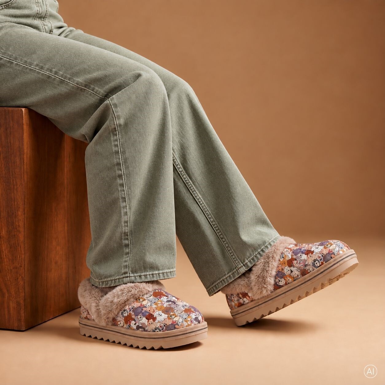 Skechers Skechers Slip-ins Too Cozy Pups Pantoffels grijs