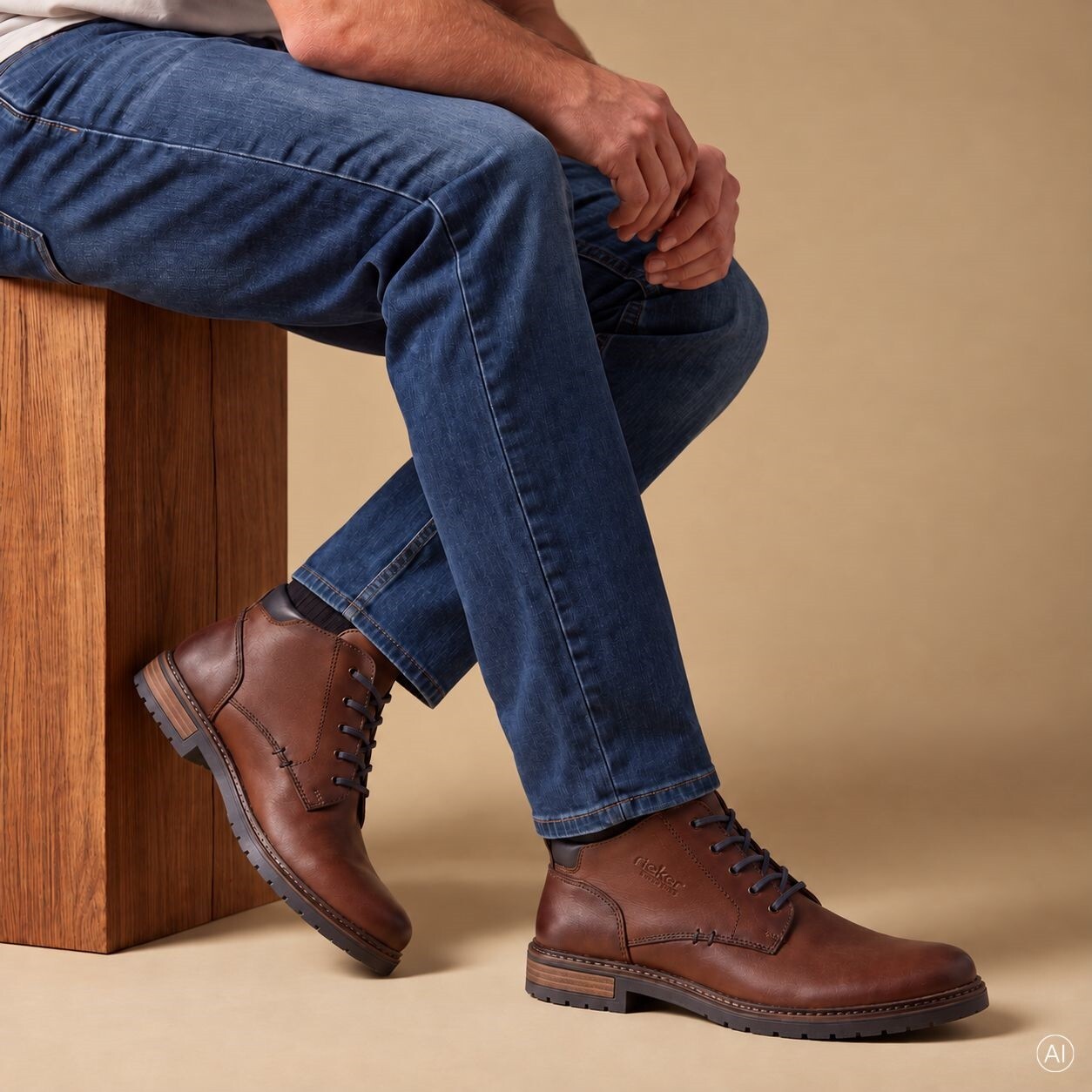 Rieker Rieker veterboots bruin