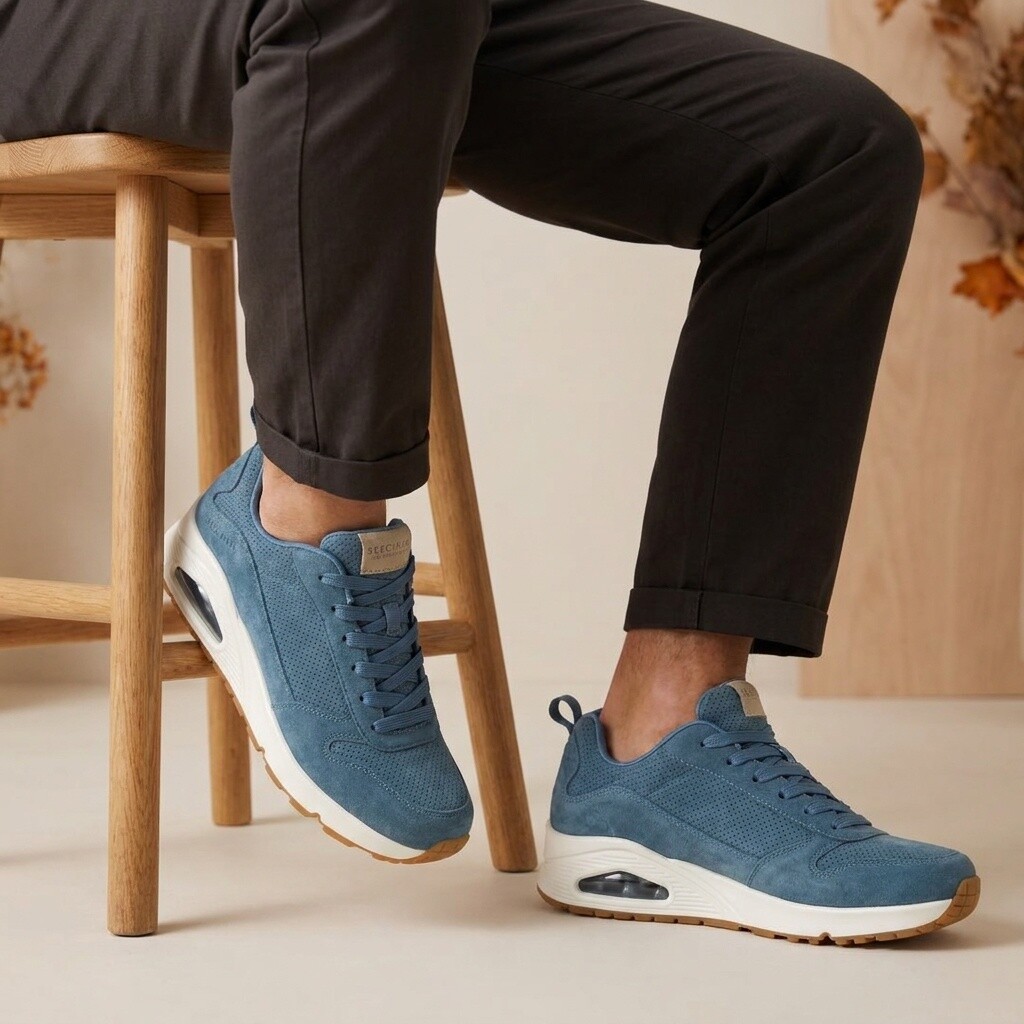 Skechers Skechers Uno Stand On Air sneakers blauw Suede