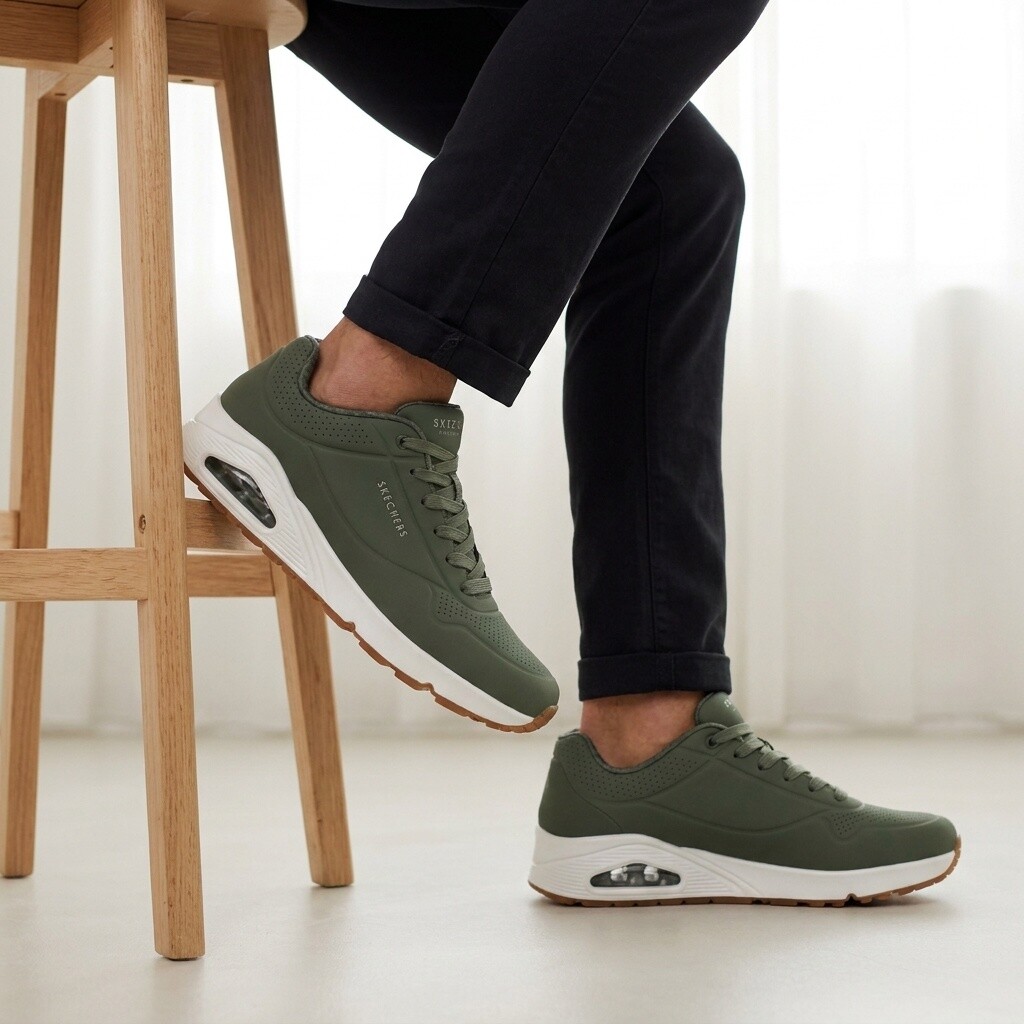 Skechers Skechers Uno Stand On Air groen Imitatieleer