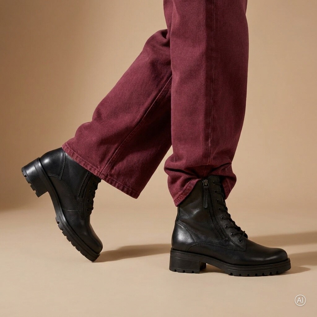 Gabor Gabor Rollingsoft Veterboots zwart Leer