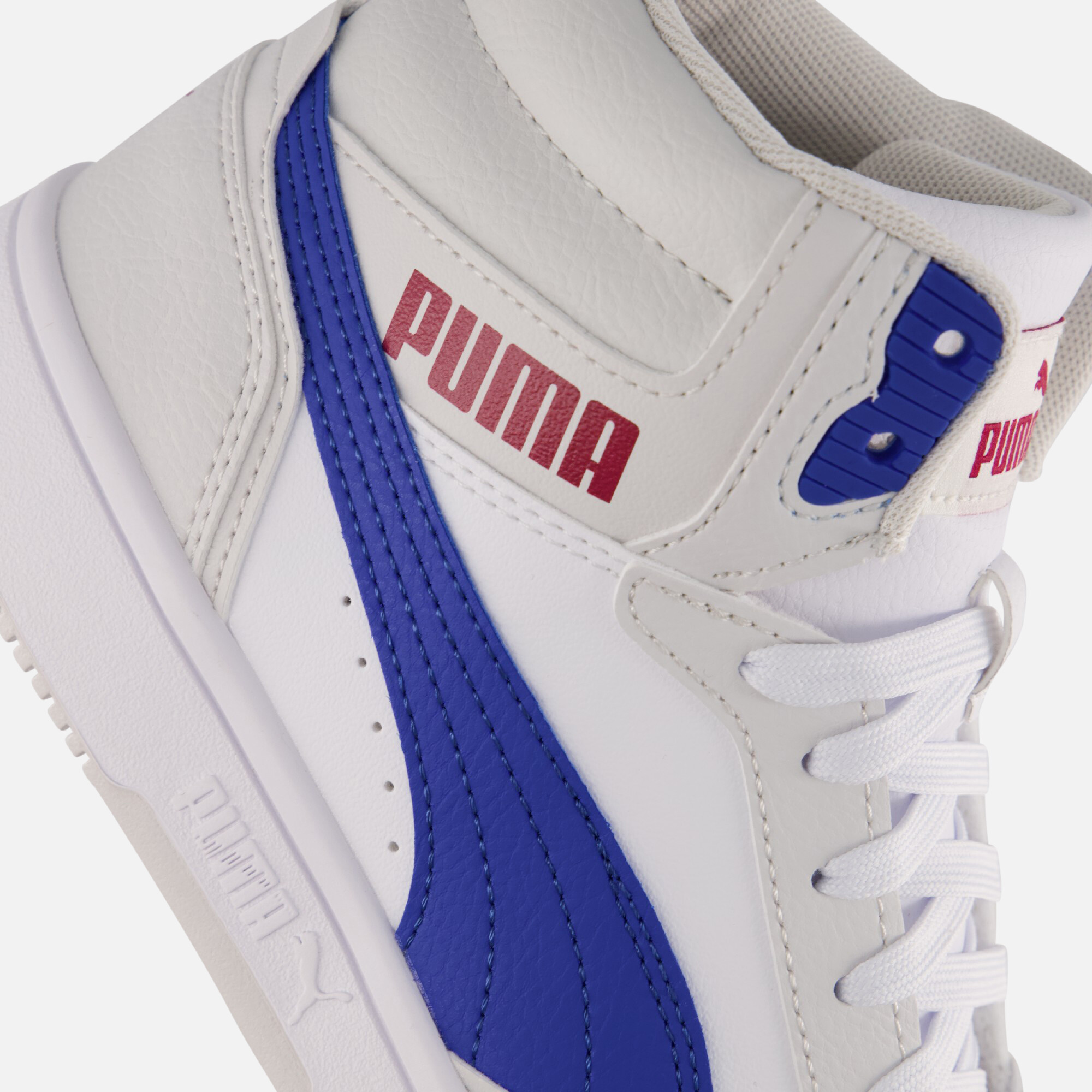 Puma Rebound v6 Mid Sneakers wit Imitatieleer, foto 4