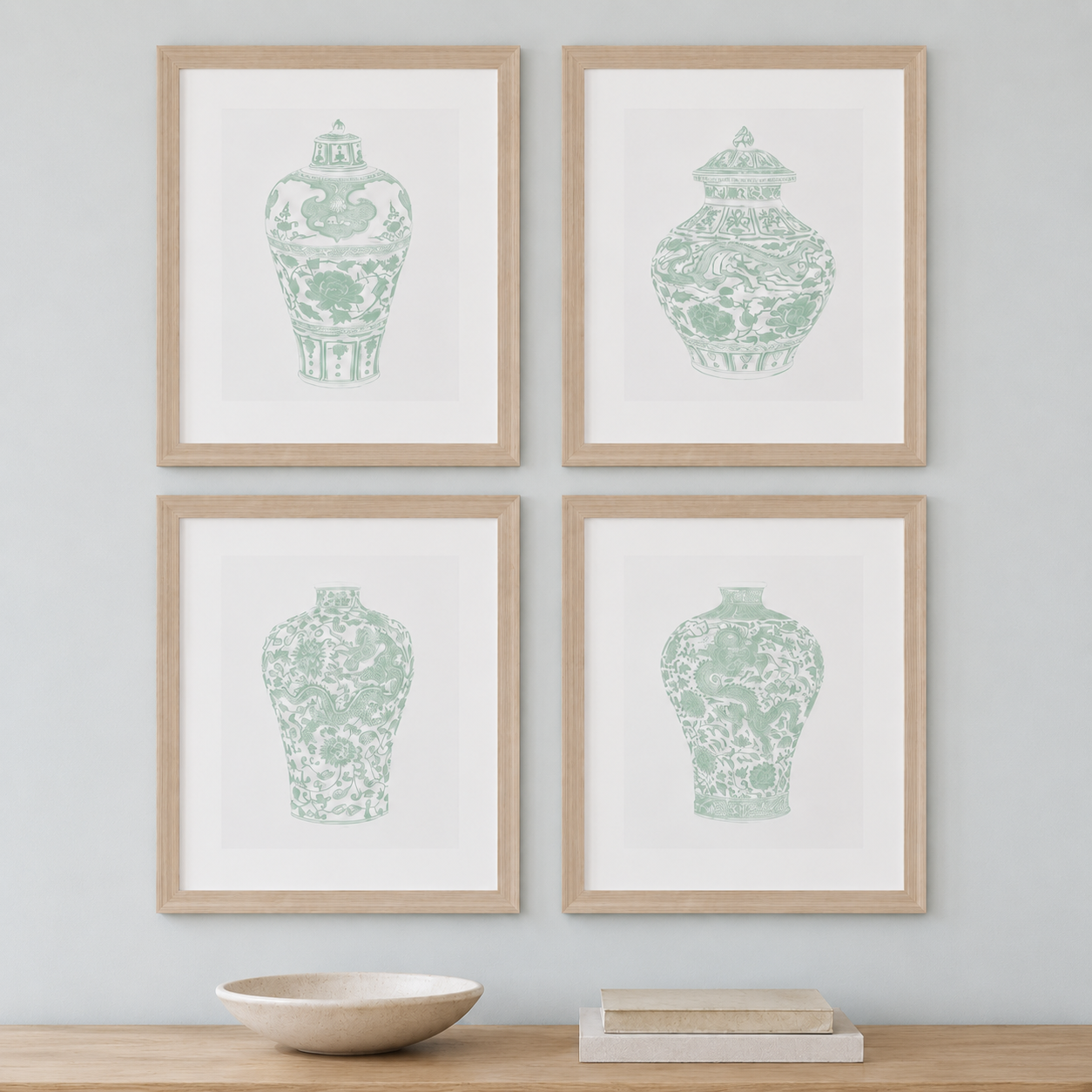 Mint Vases IV Framed Print