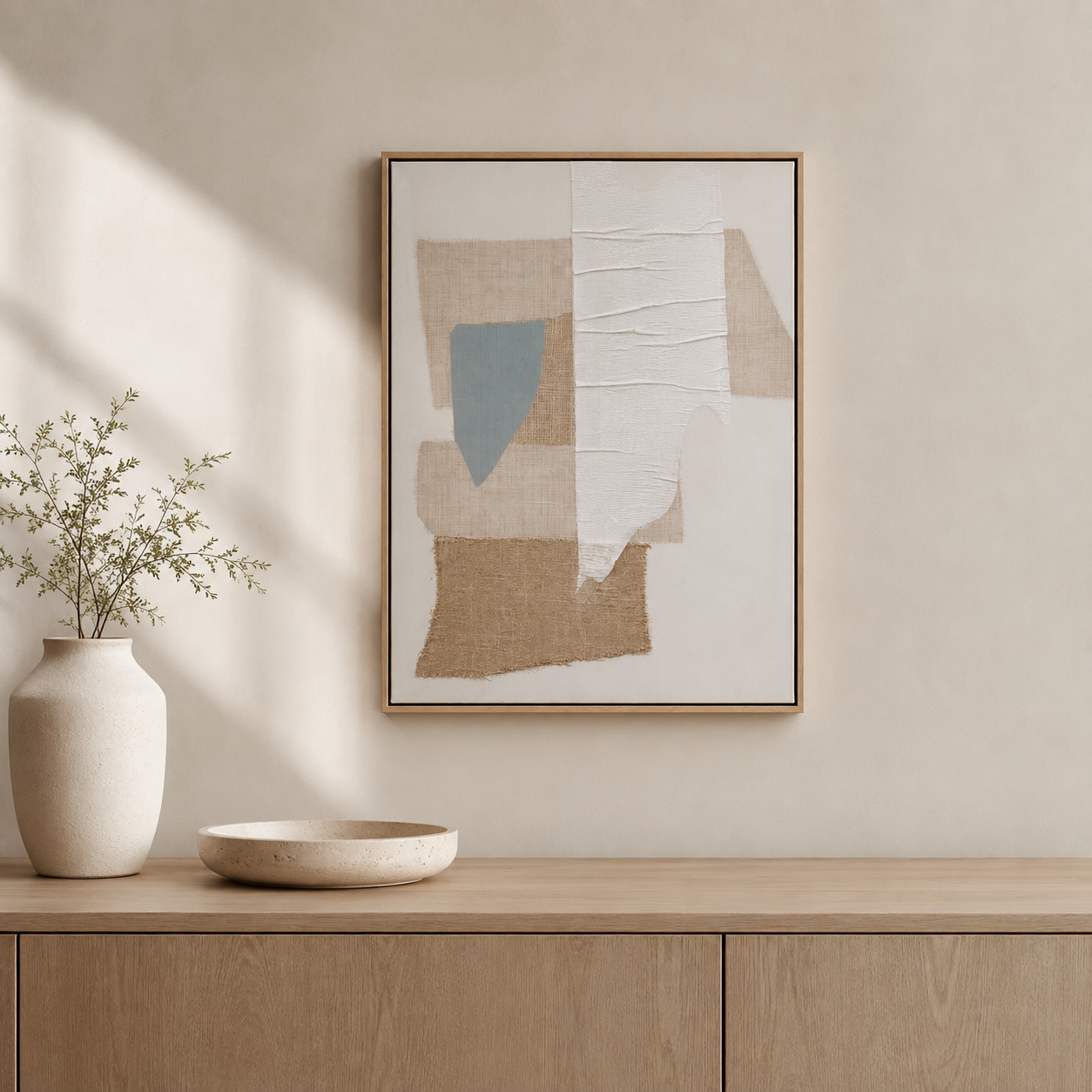 Soft Geometry Framed Canvas