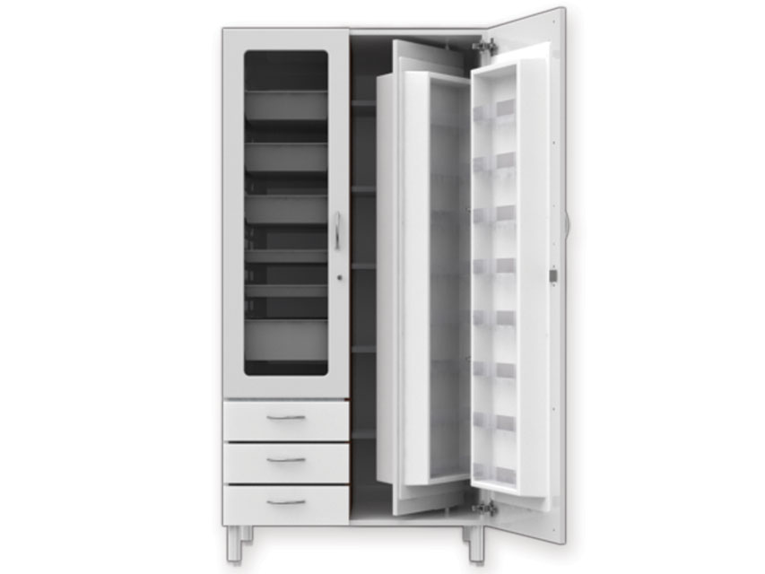 Kombinations-Medizinschrank - Bi-Laminat - Weiß
