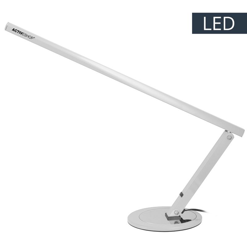 Slimmad bordslampa med LED-belysning i aluminium – Silver