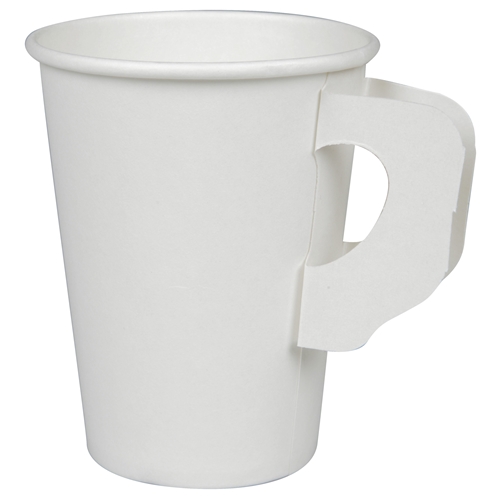 Paper cup with handle - 25cl white - 50 pcs