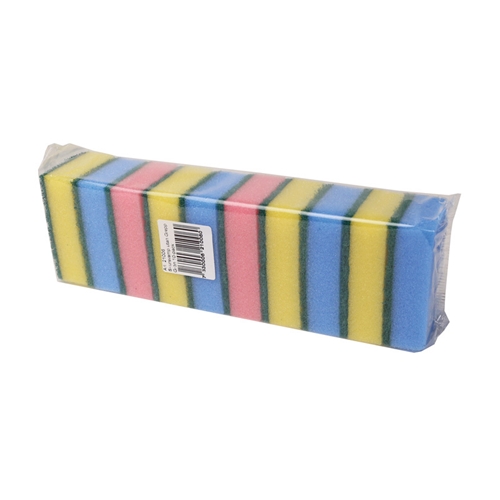 Čisticí houbička s abrazivem - 55x85mm zelený nylon - 10 ks
