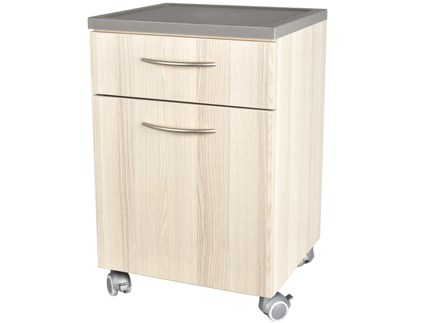 Sängbord med låda – ådrad beige