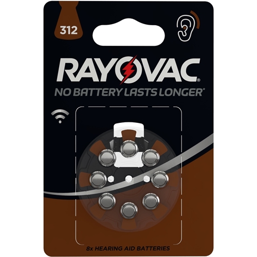 Baterie do aparatów słuchowych Rayovac - rozmiar 312 HAB - 8-pack - 8 szt.