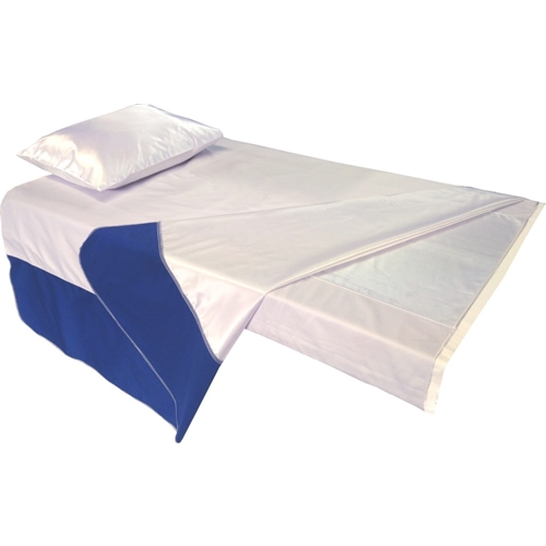 Gleit- und Ziehlaken EasyRoll 4way - 150x200cm weiß/blau gestreift