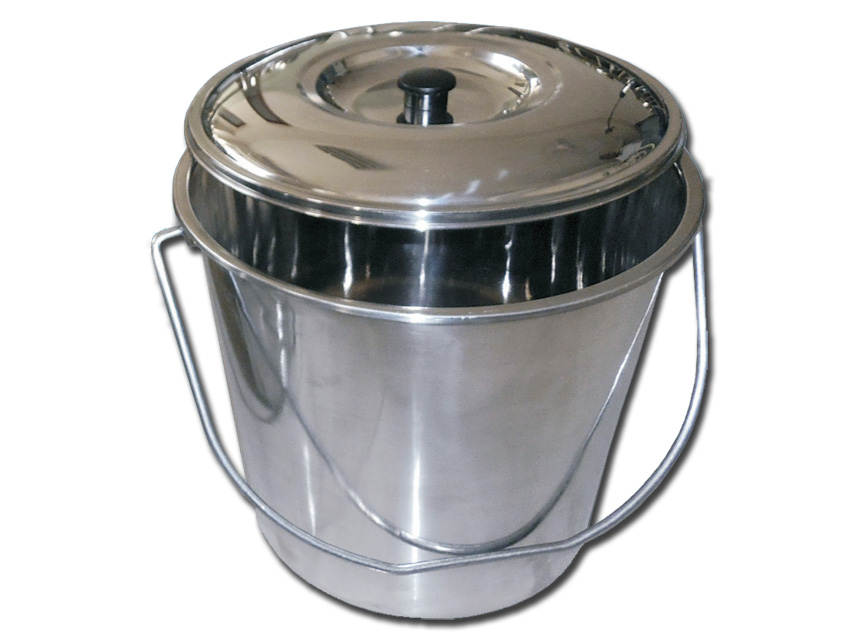 Edelstahl-Eimer mit Deckel - 15 l