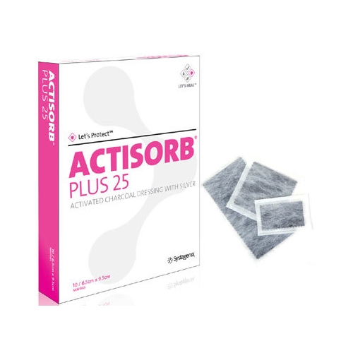 Hiili-hopeakompressi Actisorb Plus 26 - 10,5x19 cm - 10 kpl