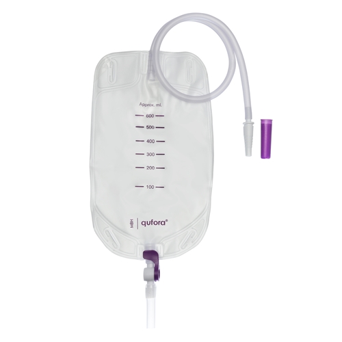 Tømbar urinpose Qufora - 0,6L 50cm Q-flow afklipbar - 25 stk