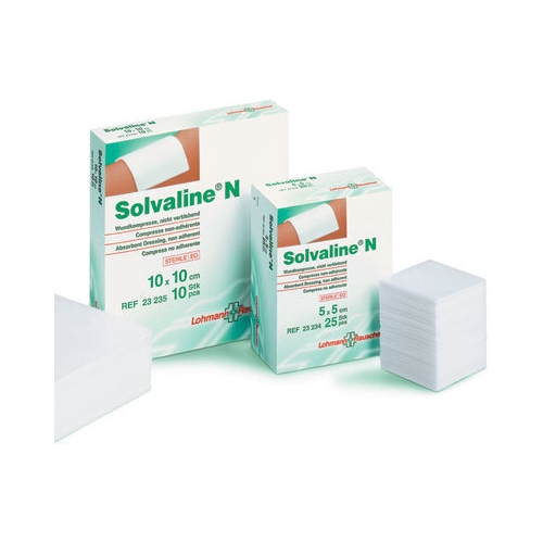 Foliekkompres Solvaline N - 5x5 cm steril - 100 stk.