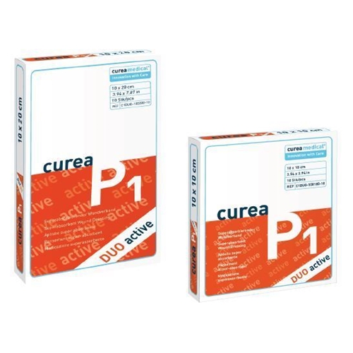 Absorbierender Aktivkohle-Verband Curea DUO Active - 5,5x7,5 cm - 10 St.