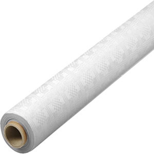 Damask paper tablecloth - 1.2x10 m white roll