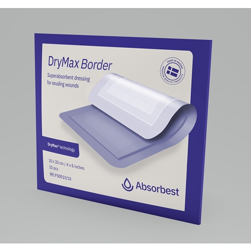 Superabsorberende bandage DryMax - 15x15cm silikone Border - 10 stk
