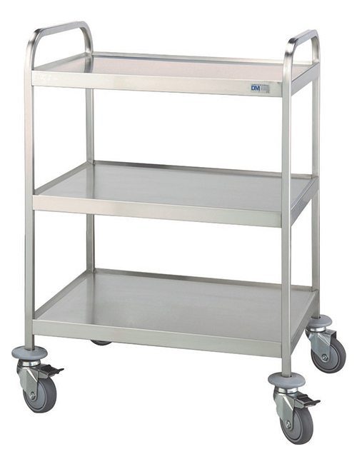 Wózek kelnerski ze stali nierdzewnej z 3 półkami - D-34/D-35 - D-34 - 40x60x90 cm