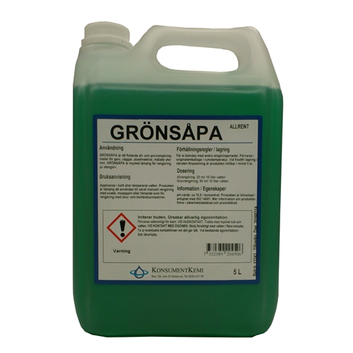 Grovrengöringsmedel såpa Grönsåpa – 5L parf pH=10,5 Bra Miljöval