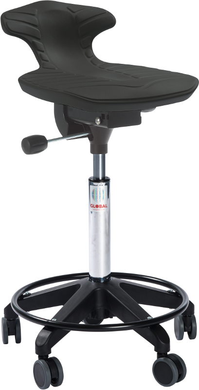 Krzesło do pracy stojącej Venus z podstawą krzyżową na kółkach