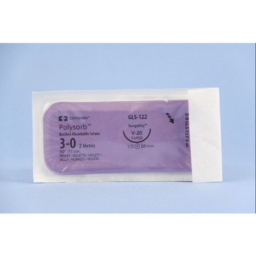 Sutur R Polysorb 3-0 multifil – 75cm V20 Violett – 36 st