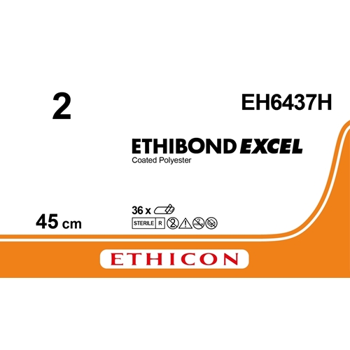 Ethibond 2 sutur EH6437H - suturpakke 3x45 cm - 36 stk.