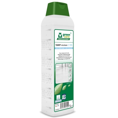 Gulvplejemiddel TAWIP vioclean zero% - 1L uparfumeret pH=8 Ecolabel - 10 stk